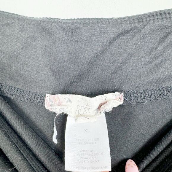 PINK ROSE | Solid Black Pocketed Lounge Leggings Women’s Size X-Large - Picture 6 of 8